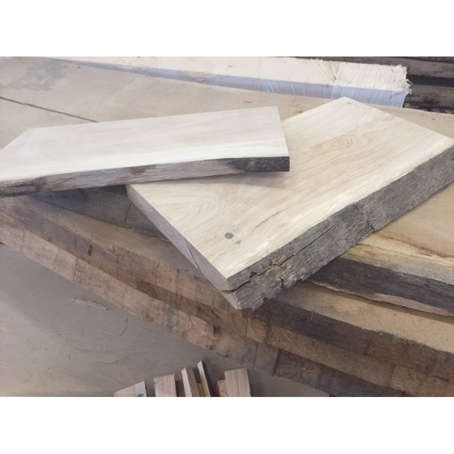 Eiche Waschtisch Handtuchablage Set, Holz, Platte, Baumkante, rustikal